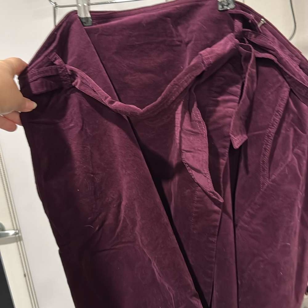 Plum corduroy wrap skirt from draper james